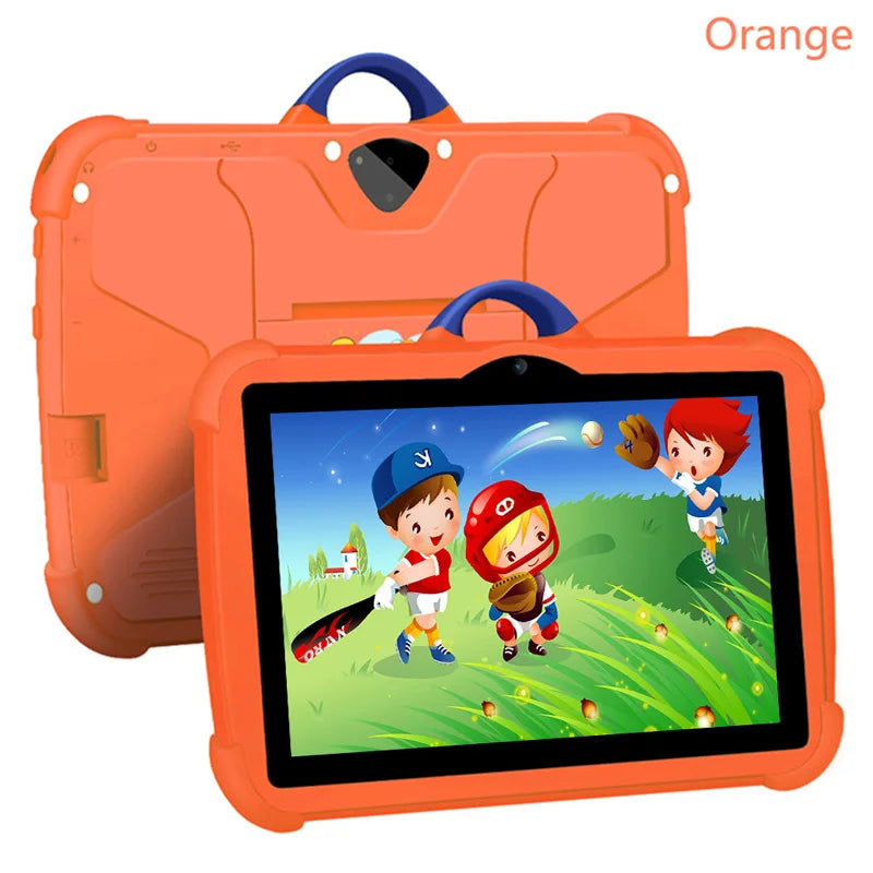 Neues Kinder-Tablet mit Cartoon-Motiv, 7 Zoll, Quad-Core-Prozessor, 4 GB RAM, 64 GB ROM, Android-Betriebssystem, Lernspiele, Geschenkidee für Kinder