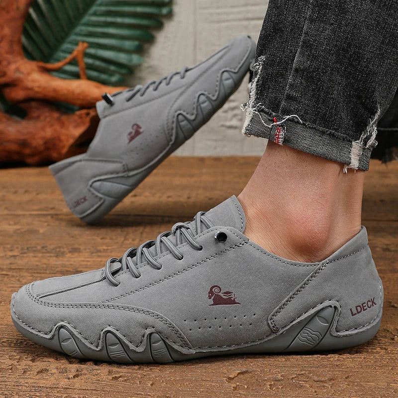Classic Loafers Trendy Durable Artificial Leather Waterproof Anti Slip Casual Shoes for Outdoor Walking Men’s Motorcycle Boots
