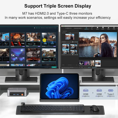 Ninkear M7 Mini PC AMD Ryzen™ 5 5625U Windows 11 PRO 16GB DDR4 RAM 512GB SSD WIFI 6.0 Fan Cooling Mini Computers