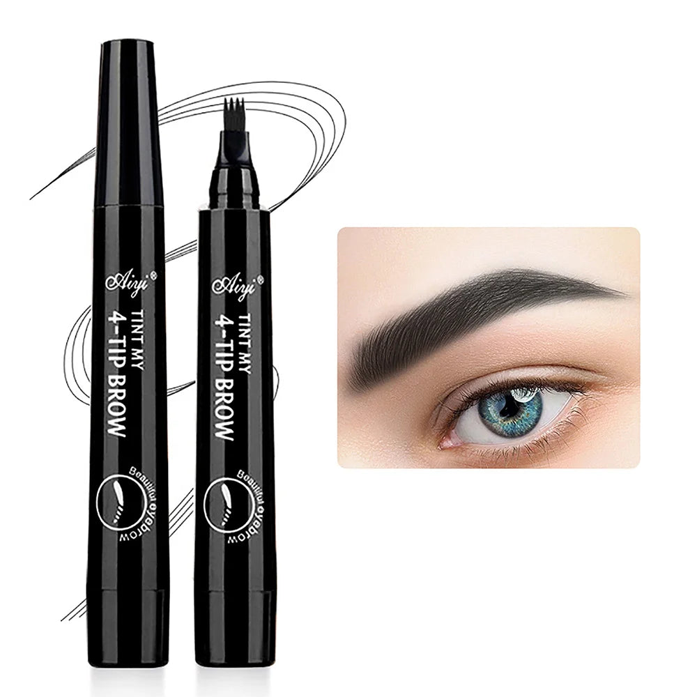 4-Zinken Microblading Augenbrauenstift wasserfester Augenbrauenstift natürliches lang anhaltendes Augenbrauen-Make-up in fünf Farben