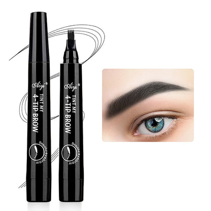 4-Zinken Microblading Augenbrauenstift wasserfester Augenbrauenstift natürliches lang anhaltendes Augenbrauen-Make-up in fünf Farben