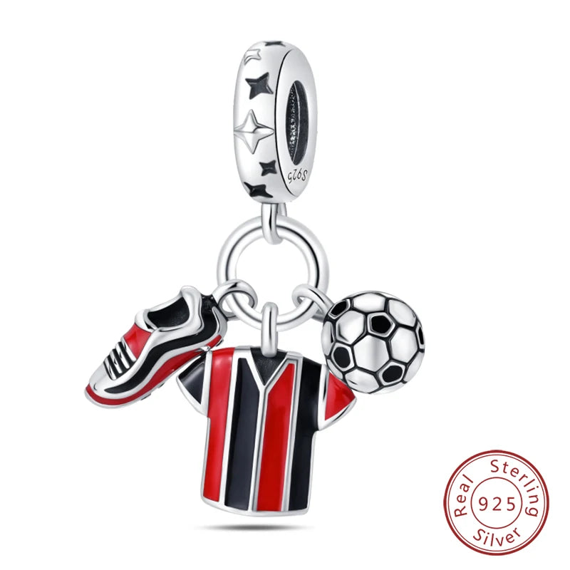 Original 925 Sterling Silber Rote Charm Perlen Rotwein Chili Hantel Anhänger für Frauen Passend für DIY Armband Geburtstag Schmuck Geschenk