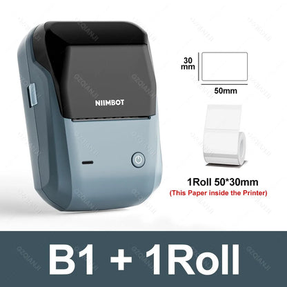 Niimbot B1 Mini Label Thermal Printer Portable Self-Adhesive Bluetooth Maker Machine For Round UV Tag Stickers Labels Rolls