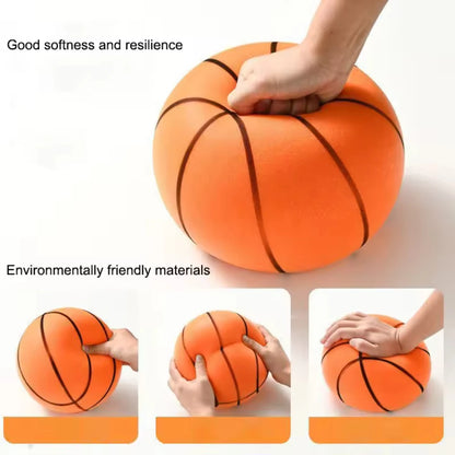 Lautloser Basketball Geräuschlos Geräuscharm Hohe Dichte Weicher PU-Schaum Quetschbarer Ball Indoor Stummer Prellender Basketball Kindersportspielzeug