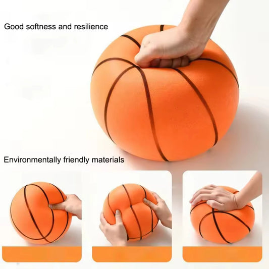 Lautloser Basketball Geräuschlos Geräuscharm Hohe Dichte Weicher PU-Schaum Quetschbarer Ball Indoor Stummer Prellender Basketball Kindersportspielzeug