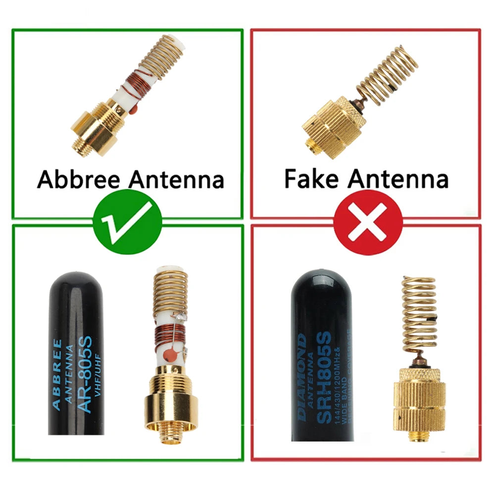 ABBREE Mini Walkie-Talkie-Antenne AR-805S SMA-Female Dualband Hochleistungsantenne für Baofeng BF-888S UV-5R UV-21 PRO Amateurfunk