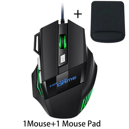 RGB Backlit Gaming USB Wired Optical Mouse DPI Adjustable Gamer Ergonomic Design USB PC Mouse For Computer Laptop Tablet