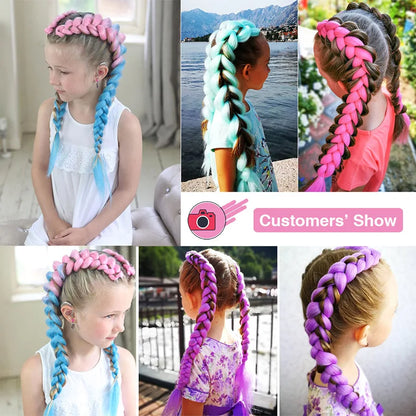 24Inch Synthetic Long Box Jumbo Braiding Hair Extensions Yaki Straight Texture for Women  Dreadlocks