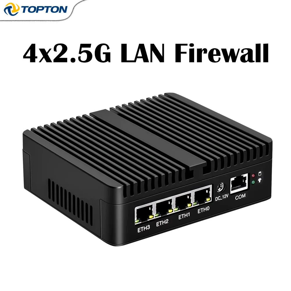 Topton Intel N150 Firewall Mini PC J6412 J5005 6305 4x2.5G i226 LAN Fanless Industrial Computer Router pfSense OPNsense Proxmox