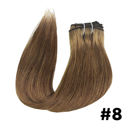 Seamless Clip ins Extensions Human Hair Straight Brazilian Remy Real Natural Soft Hair 8Pcs 120G Clip on Human Hair Extensions