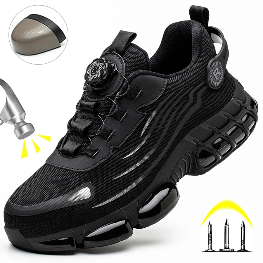 Unzerstörbare Stahlkappen Sicherheitsschuhe Rutschfest Abriebfest Arbeitsschuhe Herren Robust Bequemer Sneaker