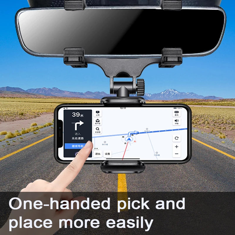 SEAMETAL Rückspiegel-Handyhalterung für Autos, freie Rotationsanpassung, stabile Smartphone-Navigationshalterung