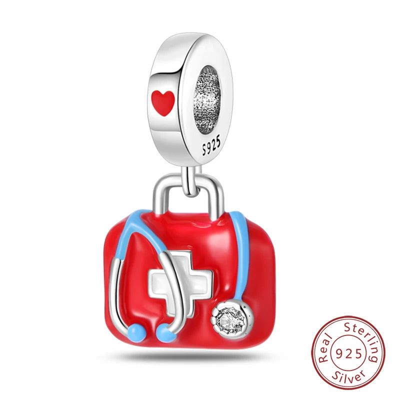 Original 925 Sterling Silber Rote Charm Perlen Rotwein Chili Hantel Anhänger für Frauen Passend für DIY Armband Geburtstag Schmuck Geschenk