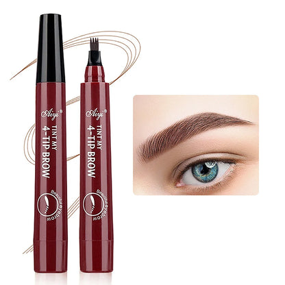 4-Zinken Microblading Augenbrauenstift wasserfester Augenbrauenstift natürliches lang anhaltendes Augenbrauen-Make-up in fünf Farben