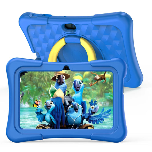 PRITOM Tablet für Kinder, 7 Zoll, Android 11, 32 GB, WLAN, Bluetooth, Dual-Kamera, vorinstallierte Lernsoftware, inklusive Schutzhülle