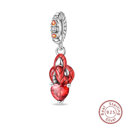 Original 925 Sterling Silber Rote Charm Perlen Rotwein Chili Hantel Anhänger für Frauen Passend für DIY Armband Geburtstag Schmuck Geschenk