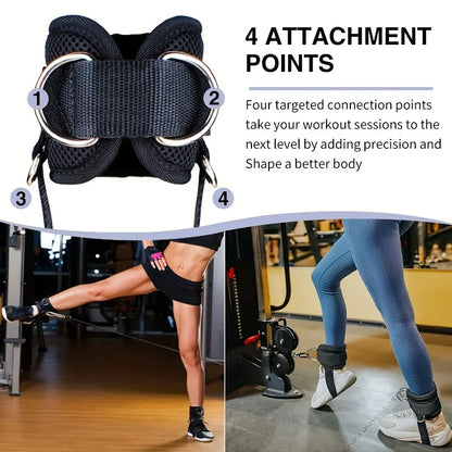 1PC Gepolsterte Knöchelriemen Knöchelriemen für Kabelzugmaschinen Doppelte D-Ring Fitness Knöchelmanschetten für das Fitnessstudio Rabatt-Beinstrecker
