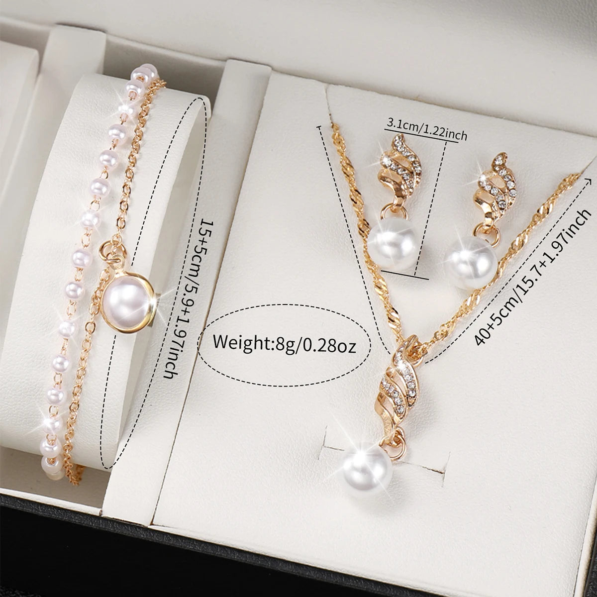 5 TEILE/Set Damenuhr Mode Römisches Zifferblatt Lederarmband Quarzuhr Perlen Schmuckset (Ohne Box)