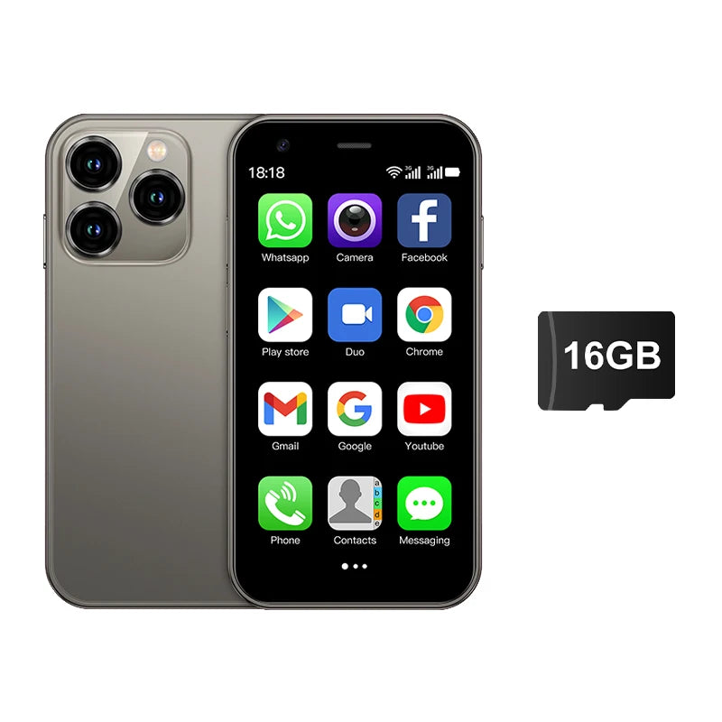 SERVO 15SE Mini Smartphone 3G WCDMA Android System WiFi Hotspot Play Store 3.0" Display Kleine Palm-Smartphones Dual SIM Standby