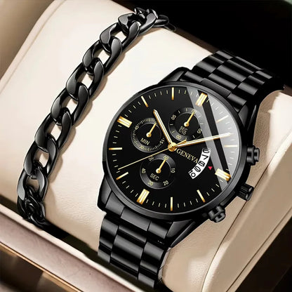 Mode Herren Edelstahl Uhr Luxus Kalender Quarz Armbanduhr Herren Business Uhren für Männer Uhr Montre Homme