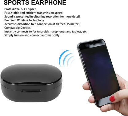 A6S Kabellose Bluetooth-Ohrhörer - Sport-Touch-Control-Headset mit LED-Anzeige Stereo-Sound für Xiaomi Huawei
