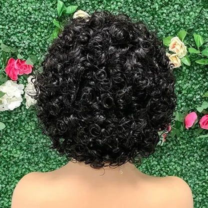 Curly Human Hair Wig Short Bob Wig  For Women Lace Front Human Hair Wigs 13X1 T Part Lace Wig Deep Wave Pixie Cut Wigs