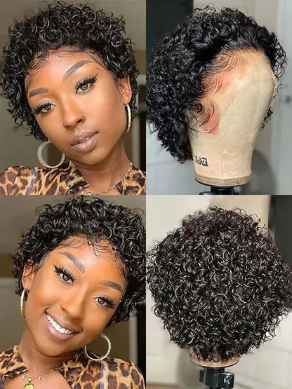 Pixie Cut Wig Human Hair 13x1 Lace Frontal Wigs  For Women Human Hair Short Bob Human Hair Wigs  Lace Front Human Hair Wig