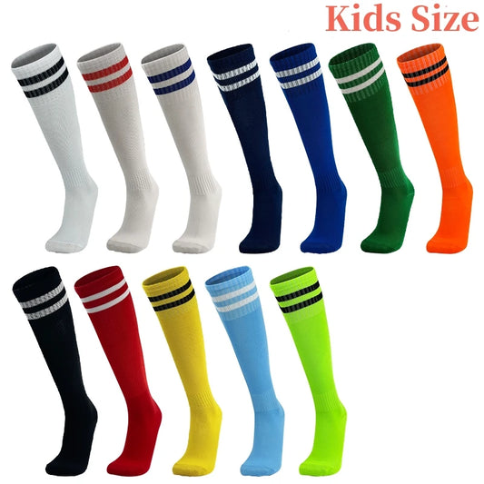 Kinder Fußballsocken Sport Rutschfeste Lange Schlauch Fußballstrümpfe Basketball Atmungsaktive Kniestrümpfe Gestreifte Jungen Mädchen Socken