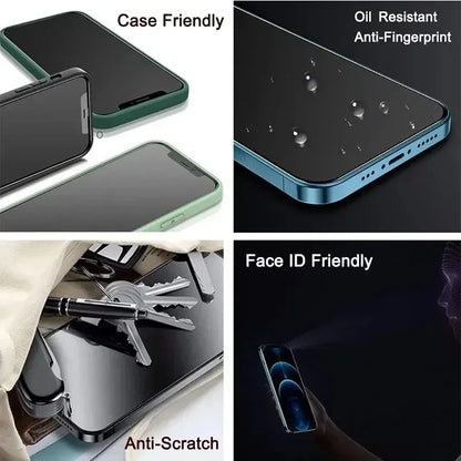 5PCS Anti-Spy Glass for iPhone 15 14 13 12 11 17 Pro Max Mini X XS XR 7 8 6 Plus Privacy Screen Protector For iPhone 17 Air 16