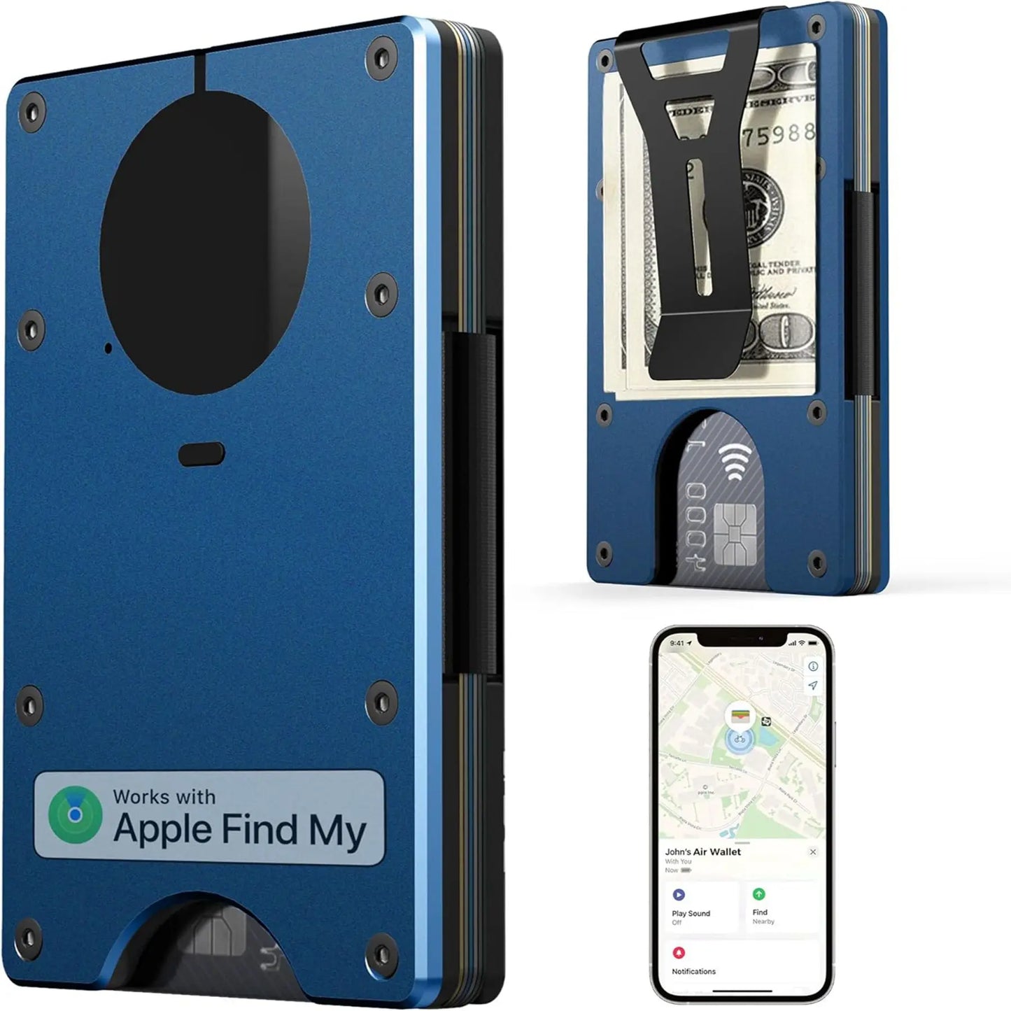 Geldbörse Integriertem Airtag-Chip RFID Blockierendem Kreditkartenfach