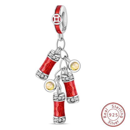 Original 925 Sterling Silber Rote Charm Perlen Rotwein Chili Hantel Anhänger für Frauen Passend für DIY Armband Geburtstag Schmuck Geschenk