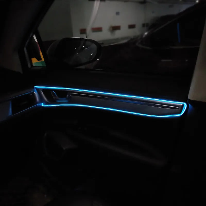 1M/3M/5M Auto-Innenraum-LED-Dekorlampe EL-Kabel Neonstreifen für Auto-DIY Flexible Umgebungslicht USB Party-Atmosphäre-Diode