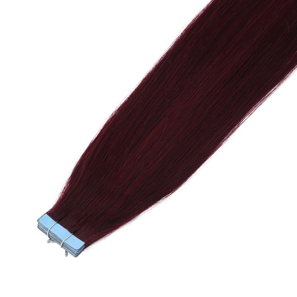 MRSHAIR Tape in Hair Extensions Human Hair Blonde Seamless Tape Hair Extensions 4x0.8cm Skin Weft PU Tape On Hair 20PCS 12"-24"