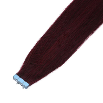 MRSHAIR Tape in Hair Extensions Human Hair Blonde Seamless Tape Hair Extensions 4x0.8cm Skin Weft PU Tape On Hair 20PCS 12"-24"