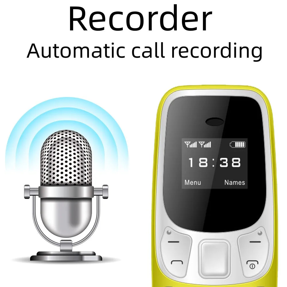 SERVO kleines Mobiltelefon Bluetooth-Dialer Magische Stimme Geringe Strahlung Telefonanrufaufzeichnung 2/3 SIM GSM Entsperrt Mini-Handy