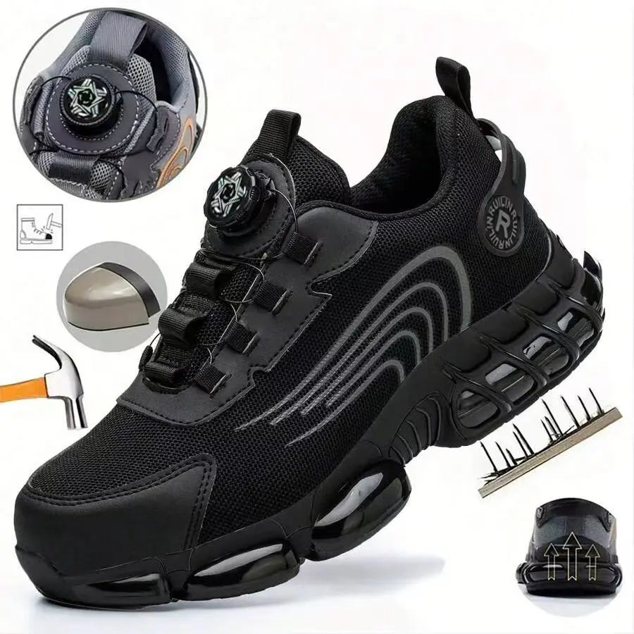Unzerstörbare Stahlkappen Sicherheitsschuhe Rutschfest Abriebfest Arbeitsschuhe Herren Robust Bequemer Sneaker