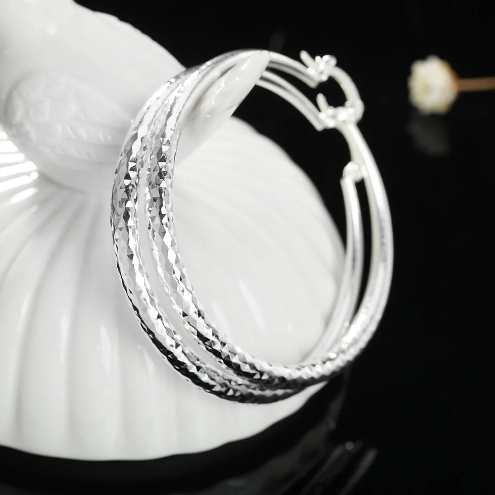 Ohrringe 3CM Kreis-Creolen für Damen, modisch, hübsch, Hochzeit, Party, Schmuck, Weihnachtsgeschenke