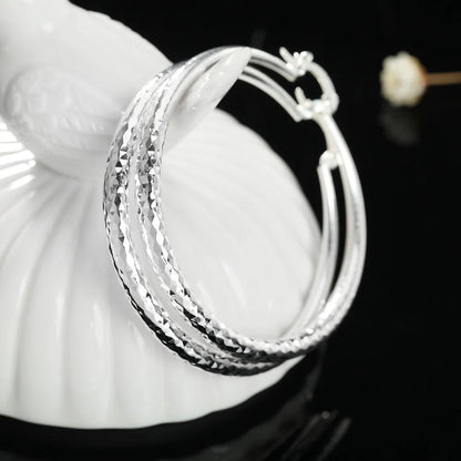 Ohrringe 3CM Kreis-Creolen für Damen, modisch, hübsch, Hochzeit, Party, Schmuck, Weihnachtsgeschenke