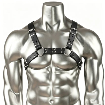 Men Fashionable PU Leather Harness Belts Street Style Gothic Belt Punk Rock Exotic Clothing Accessory Belt