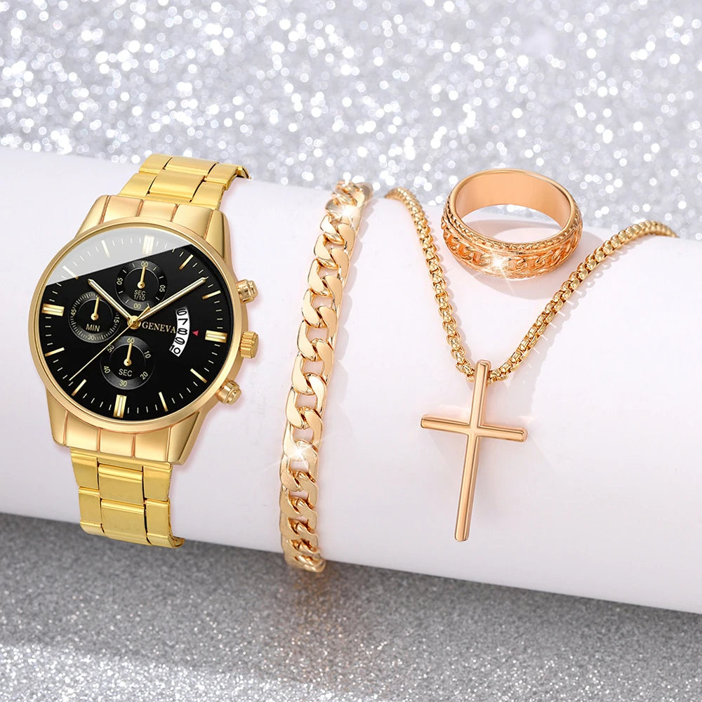 Mode Herren Edelstahl Uhr Luxus Kalender Quarz Armbanduhr Herren Business Uhren für Männer Uhr Montre Homme