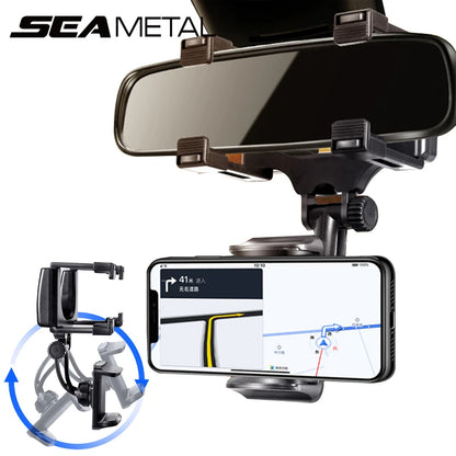 SEAMETAL Rückspiegel-Handyhalterung für Autos, freie Rotationsanpassung, stabile Smartphone-Navigationshalterung