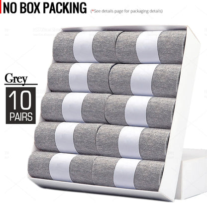 HSS 5/10 Pairs Men's Cotton Blend Socks Black Business Men Socks Soft Breathable Summer Winter for Male Socks Plus Size (6.5-14)