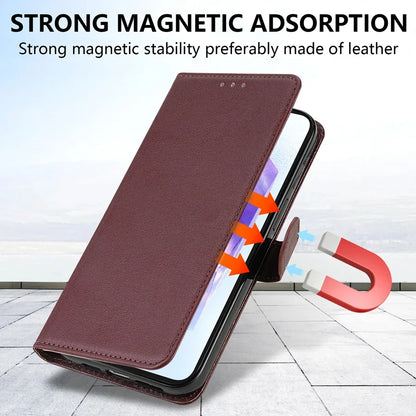 Magnetische Flip-Lederhülle mit Kartenfach für Samsung Galaxy A05s A06 A07 A12 A13 A14 A15 A16 A17 A24 A26 A34 A35 A36 A52 A53 A54 A55 A56