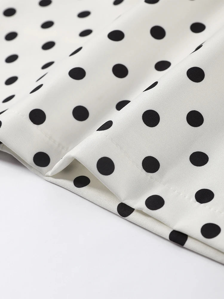 Fashion Summer Hollow Out Women Dress Belt Zipper Hip Package Slimming Polka Dot Skirt Sexy Female Party Dress 2026
