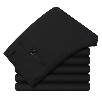 2026 Mens Trousers Dress Straight Pants Spring Summer Male Work Suit Pants Husband Father Black Grey Formal Pants