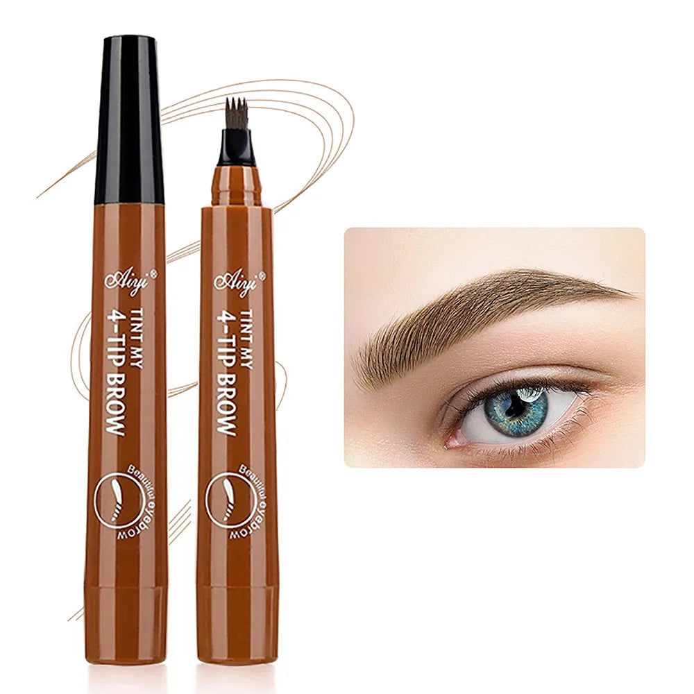 4-Zinken Microblading Augenbrauenstift wasserfester Augenbrauenstift natürliches lang anhaltendes Augenbrauen-Make-up in fünf Farben