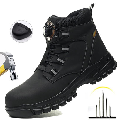 Wasserdichte Sicherheitsstiefel Herren Unzerstörbare Stahlkappen-Arbeitsschuhe Stichfeste Antikollisions-Sicherheitsschuhe Biker Botas Para Hombre