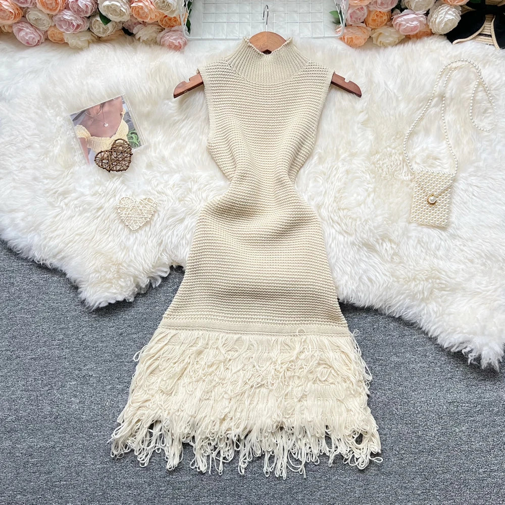 YuooMuoo Damenkleid 2026 Neue Sommermode Sexy durchbrochene Nähte ärmelloses Bodycon Partykleid Koreanische Damen Strand Vestidos