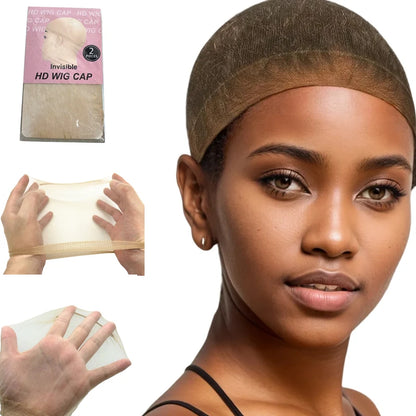 2/10/24 Stück Ultra-dünne HD transparente Perückenkappen für Damen Unsichtbare Strumpf-Glazkopfkappe Lace Front Perücken Zubehör