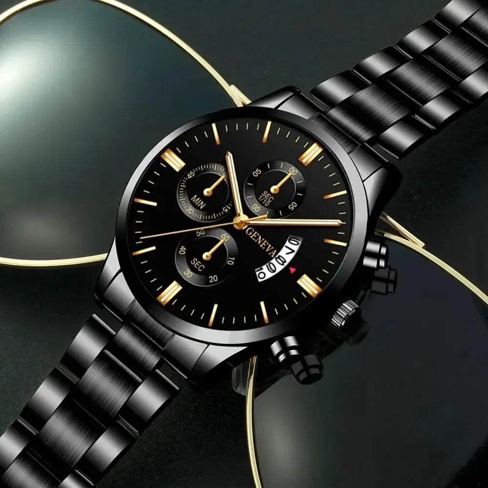 Mode Herren Edelstahl Uhr Luxus Kalender Quarz Armbanduhr Herren Business Uhren für Männer Uhr Montre Homme